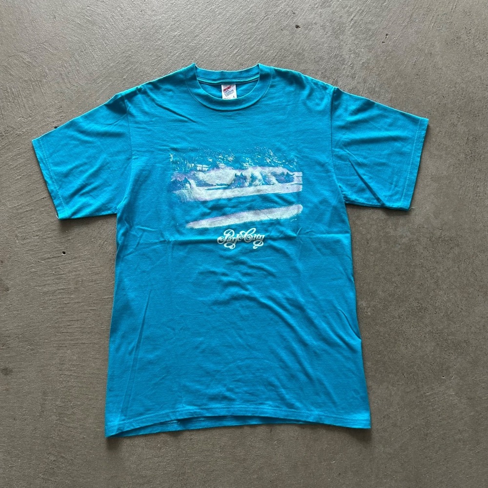 Vintage 80s Park City Utah‎ Shirt Size Large Blue Ski Snowboard USA Made 1989